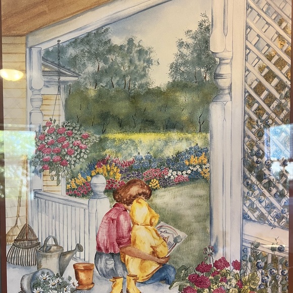 Framed and signed watercolor painting/print  by Ava Freeman 23”x19” Mom & Son - Picture 3 of 10
